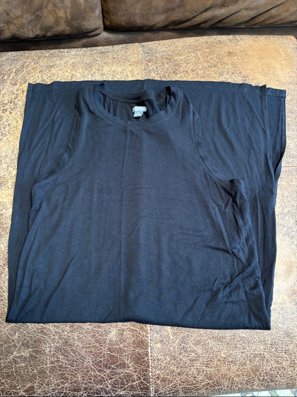 aerie Black Crewneck Sleeveless Tank